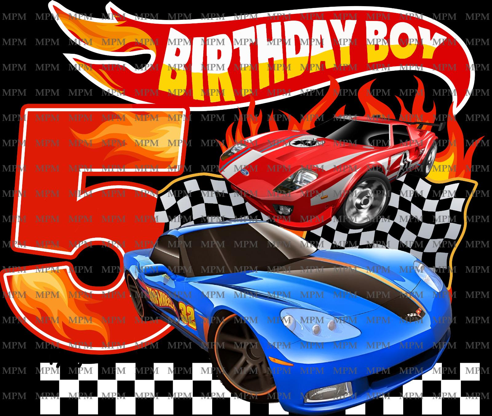 Hot Wheels Autos Geburtstagskind 5 | Racing Geburtstagskind PNG | Sublimationsdesign | Sofortdownload | Digitale Datei|Digitaler Download