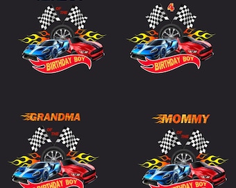 Hot Wheels Birthday Designs Auto-Thema, Mama, Papa, Schwester, Oma des Geburtstagskindes Ramon 4, PNG, Sublimationsdesign, Sofort Download