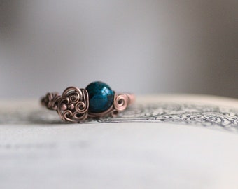 Natural Chrysocolla Ring, Chose your size, Witch Nature Inspired Chrysocolla Jewelry, Gift for Her