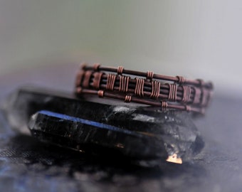 Mens Ring, Copper Rustic Ring for Him, Gift for Men, Mens Jewelry, Woodland Copper Mens Ring