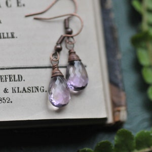 Ametrine Drop Earrings, Faceted Gemstone Earrings, Purple Transparent Ametrine Jewelry, Handmade Gemstone Ametrine Jewelry image 7