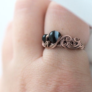 Black Sardonyx Ring, Bohemian Retro Ring, Black Ring, Sardonyx Jewelry, Black Boho Ring image 4