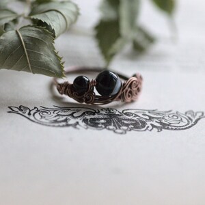 Black Sardonyx Ring, Bohemian Retro Ring, Black Ring, Sardonyx Jewelry, Black Boho Ring image 5