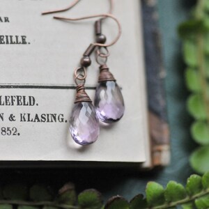 Ametrine Drop Earrings, Faceted Gemstone Earrings, Purple Transparent Ametrine Jewelry, Handmade Gemstone Ametrine Jewelry image 5