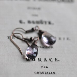 Ametrine Drop Earrings, Faceted Gemstone Earrings, Purple Transparent Ametrine Jewelry, Handmade Gemstone Ametrine Jewelry image 8