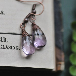 Ametrine Drop Earrings, Faceted Gemstone Earrings, Purple Transparent Ametrine Jewelry, Handmade Gemstone Ametrine Jewelry image 6