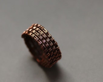 Woodland Men's Ring, US size 14.5, Copper Rustic Ring for Him, Gift for Men, Mens Jewelry, Woodland Copper Mens Ring