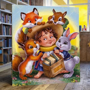 Libro para colorear de animales, archivo digital, arte de vida silvestre imprimible para la creatividad infantil, regalo educativo divertido.