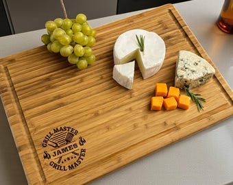 Personalized Bamboo Cutting Board, Custom Engraved Chopping Board, Custom Logo Cheese & Charcuterie Board,  Bamboo Grilling Board