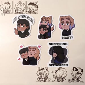 Wednesday Stickers (5 stickers)