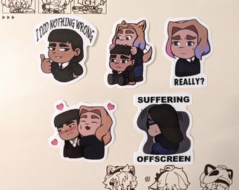 Wednesday Stickers (5 stickers)