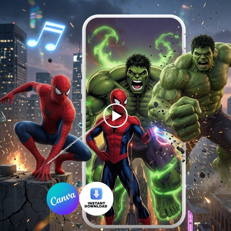 superhero digital invites