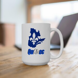 Québec Ceramic Mug, Fun French Party Coffee Cup - 11oz, 15oz, Québecois Tea Mug, Unique Bonjour Gift, Canada Travel Souvenir, Ceramic Mug