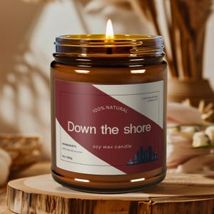 Down The Shore, Philly Accent Regional Pride Gift, Jersey Shore Saying Gift, Philadelphia Candle, Beach House Decor, Local Philly Gift