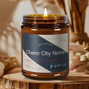 Charm City Native Gift Candle, Baltimore City, Baltimore Md Decor, Local Baltimore Gift, Maryland Candle, Housewarming Gift, Funny Candle