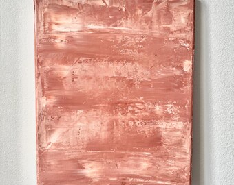 Rusty Rose Gold Abstract Art – Warm Modern Acrylic on Canvas – 11x14 Earthy Wall Decor
