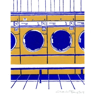 Launderette (orange & blau)
