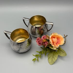 Vintage Empire Crafts Quadruple Plate Silver Plated Sugar Bowl & Creamer Set
