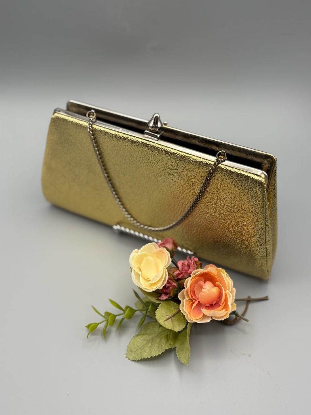 Minaudière Fourrure Synthétique Glamour - Pochette De Soirée Noire/taupe Neuve
