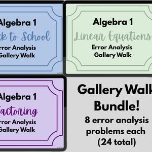 Algebra 1 Error Analysis: Back to School, Linear Equations, Factoring