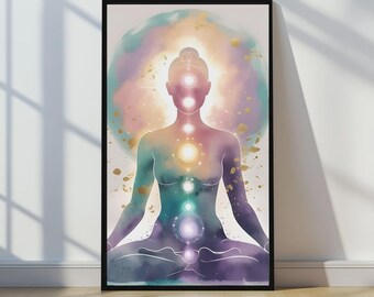 Positive Aura Poster, Aura Wall Art, Colorful Aura Print, Spiritual Printable, Grainy Gradient Wall Art, Manifestation Room Decor