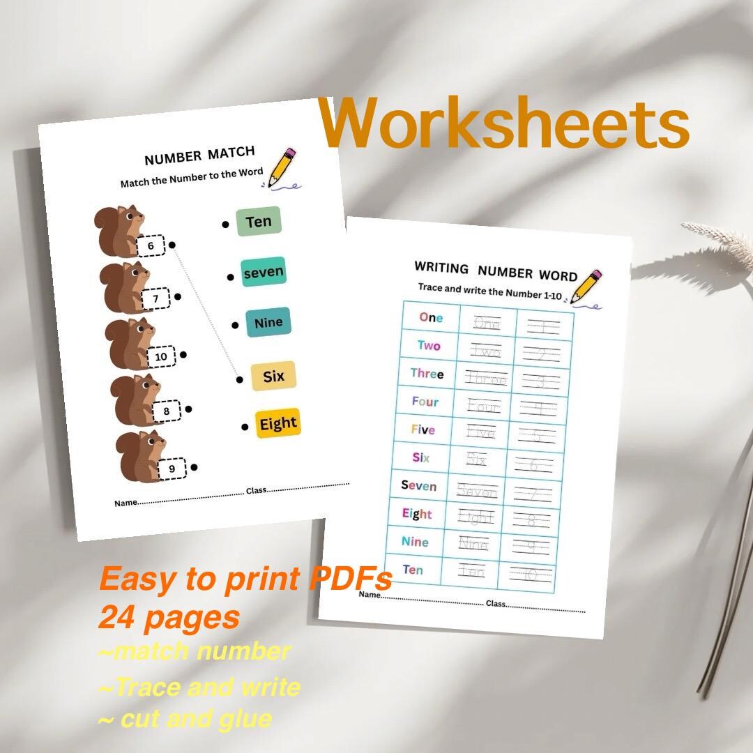 Kids Numbers .pdf Number Worksheets for Kids,25 Printable Pages, Learn to Count, Trace ...