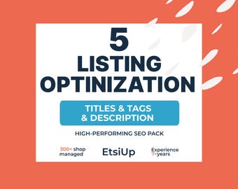 Etsy SEO Listing Optimization Service - Title Tags Description Keyword Research Help for Product Etsy Shop Marketing Boost Visibility Sales