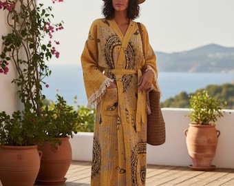 Handmade PREMIUM-quality Organic Turkish Cotton Muslin Kimono Robe