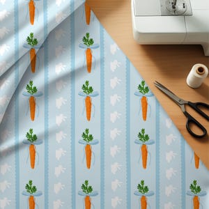 Digitaal Pasen-patroon Naadloos konijntje Pasen-wortelachtergrond Lente digitaal papier Textielbestand Wortel met strik Herhalend patroon afbeelding 4