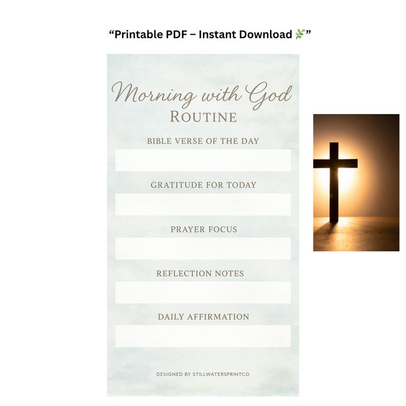 Daily Time With God Printable | Christian Morning Routine Planner ...
