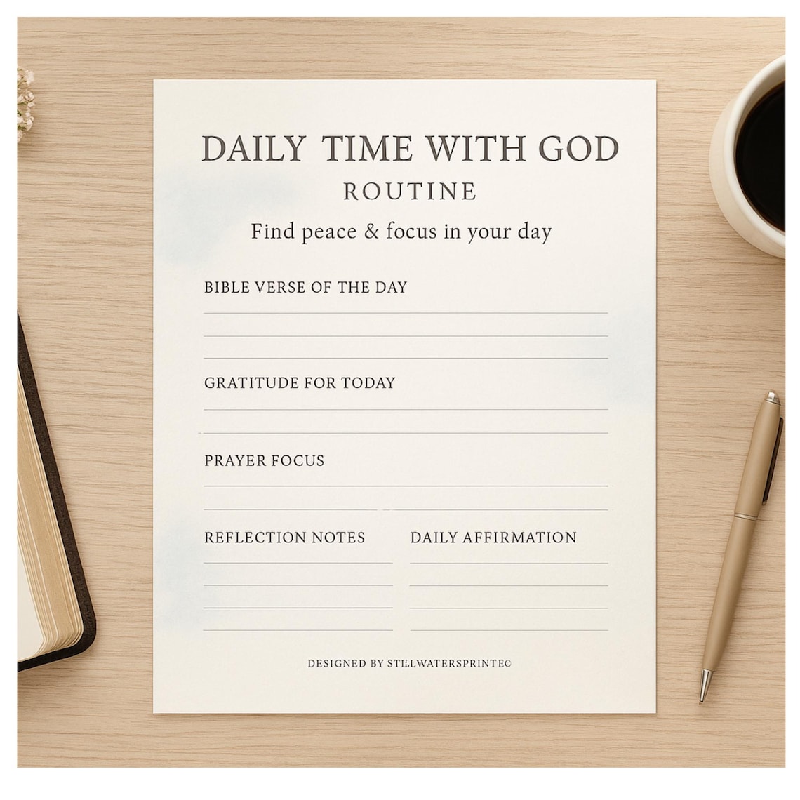 Daily Time With God Printable | Christian Morning Routine Planner ...