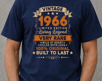 1966 Birthday T Shirt Vintage 60th Birthday Gift for Men Women Living Legend Limited Edition 60 Years Old