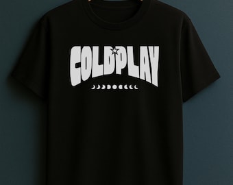Coldplay Inspired T-Shirt – Oversized Black Tour Style Tee, Unisex Concert and Festival Fan Shirt