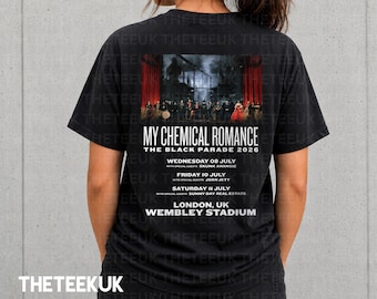 My Chemical Romance T Shirt Black Parade 2026 Tour Wembley Emo Band Tee