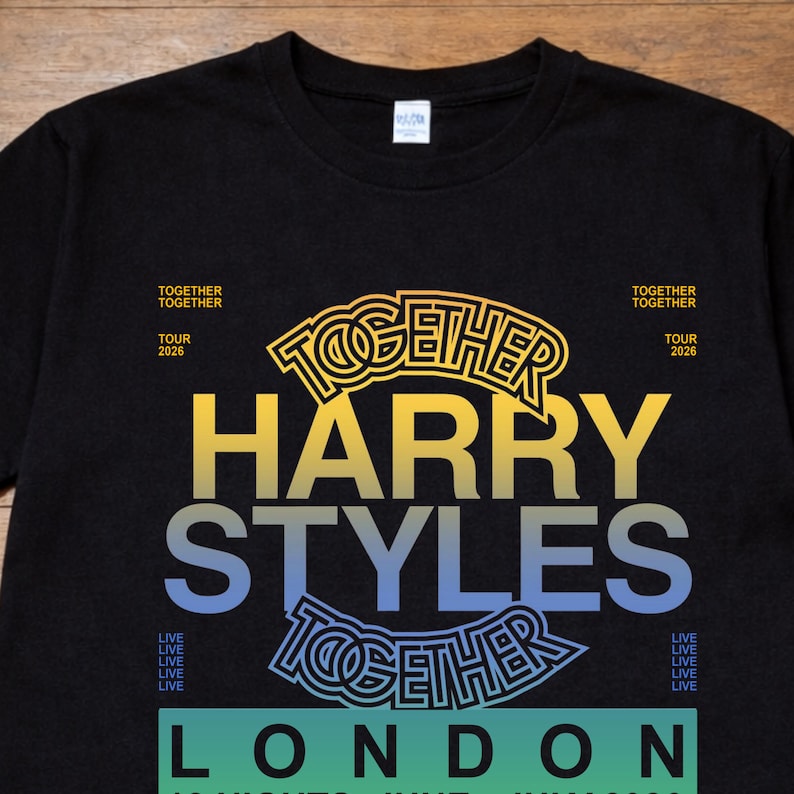 Harry Styles Together Tour London 2026 Graphic T-Shirt | Wembley Stadium Concert Tee | Adults & Kids. image 3