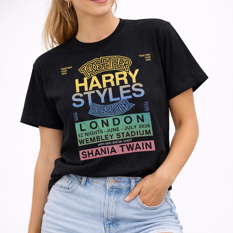 Harry Styles Together Tour London 2026 Graphic T-Shirt | Wembley Stadium Concert Tee | Adults & Kids. image 1