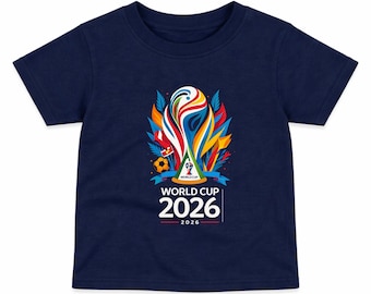 Kids World Cup 2026 T Shirt Football Shirt Boys Girls Navy Tee Gift