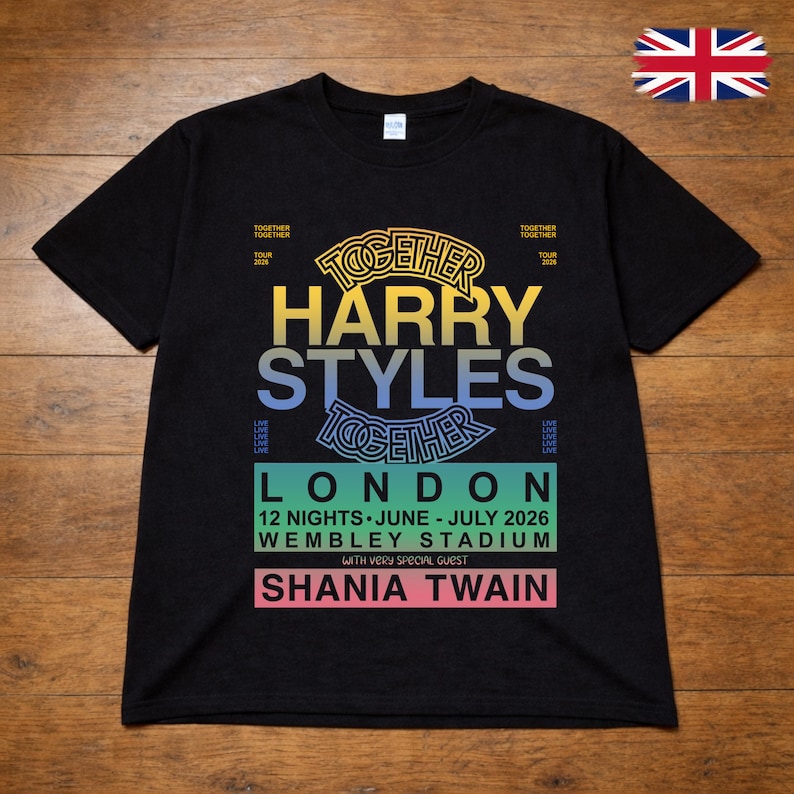 Harry Styles Together Tour London 2026 Graphic T-Shirt | Wembley Stadium Concert Tee | Adults & Kids. image 2