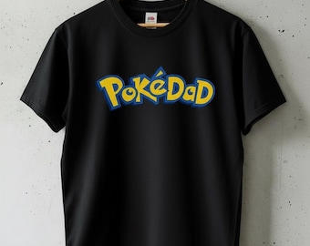 Pokédad Graphic T-Shirt | Funny Dad Shirt | Unisex Black Tee | Gift for Dad