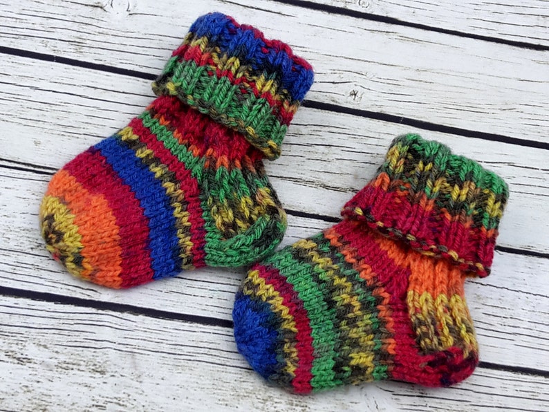 Hand knitted baby wool socks for 0-6month 9cm3 12inches