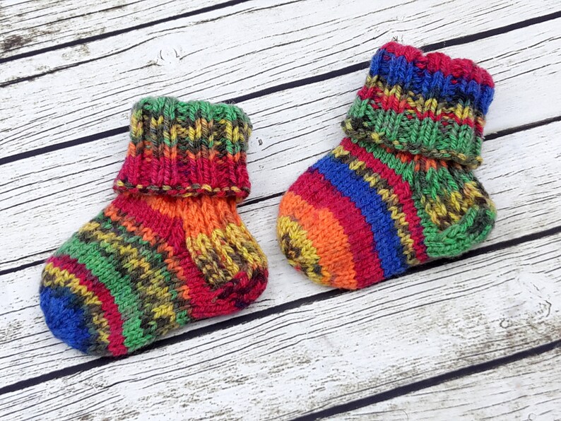 Hand knitted baby wool socks for 0-6month 9cm3 12inches
