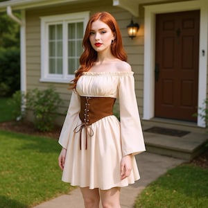 Women Medieval Dress,Off Shoulder Dress, Woman Victorian dress, Irish Chemise Costume,Renaissance Faire Dress,Fairy Dress,Gothic Witch Dress