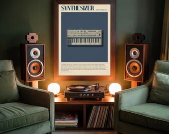 Póster de sintetizador – Imprescindibles de estudio Vol. 1 – Arte mural de estudio de música retro (Descarga digital)*