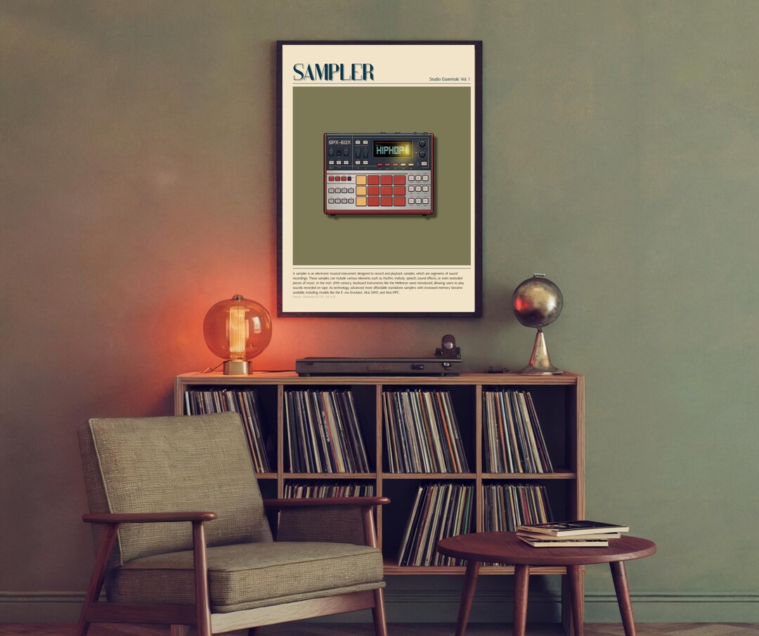 Sampler Poster – Studio Essentials Vol. 1 – Retro Music Studio Wall Art ...