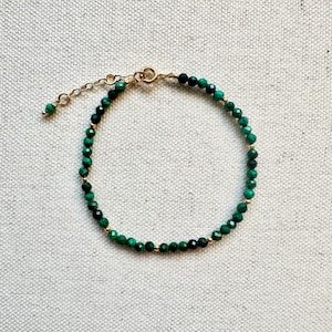 Malachite Bracelet: 18k Gold Plated Sterling Silver Gemstone