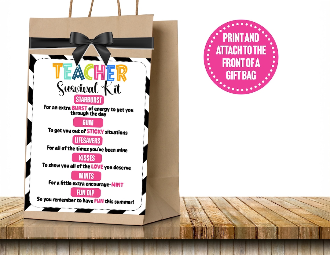 Teacher Survival Kit – Printable Gift, End of Year Survival Kit ...