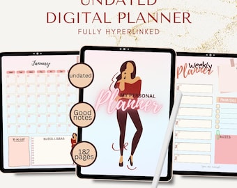 Easy-to-Use Undated Digital Planner for iPad & Android | GoodNotes, Notability, Xodo Compatible | Life Planner