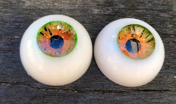 Acrylic Green w// Black Pupils Zombie 20mm Eyes for Reborn Unusual Doll
