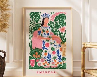 The Empress Tarot Card Print: Botanical Witchy Wall Art (Digital Download)