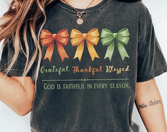 Grateful Thankful Blessed PNG: Christian Fall Design (Digital Download)